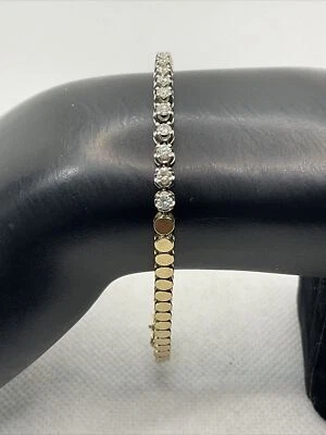 GORGEOUS 14K Two Tone Gold 0.72TCW Diamonds (SI) Ladies Link Bracelet 10.4gr. - Image 1 of 4
