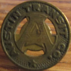 1945 Austin, TX Transit Co. Bus Token - Texas - Picture 1 of 2