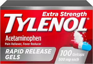 Extra Strength Acetaminophen 500mg Rapid Release Gelcaps, Pain Relief, 100 Ct - Picture 1 of 12