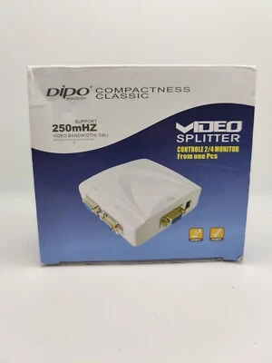Video Display SPLITTER 1 port in 4 monitor out Adapter VGA SVGA XGA LCD Screen  - Image 1 of 4
