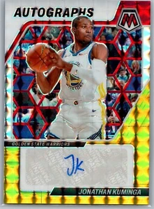 2023-24 Panini Mosaic #AM-KUM Jonathan Kuminga Red Yellow Autograph Warriors - Picture 1 of 2
