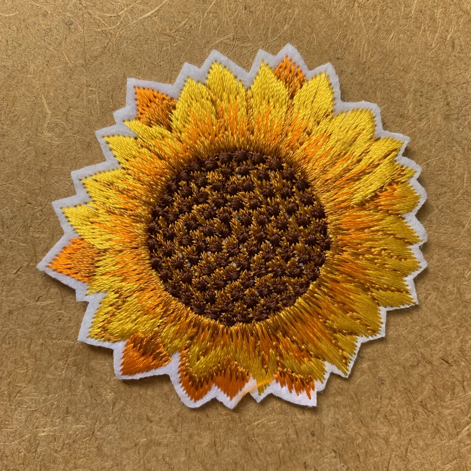1pc Sunflower Gold Embroidered Patch Cloth Iron On Applique craft sewing #1357 - image 1 of 1