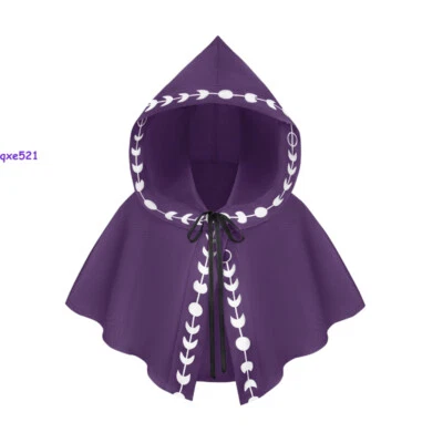 Edad Media Cinco Colores Impresión Capucha Capa Mantón Escenario Cos Disfraz Halloween Foto 1 de 4