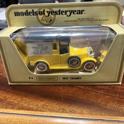 MODELOS MATCHBOX VINTAGE DE ANTAÑO, 1927 TALBOT, 35TH WEST COAST TOY SHOW Foto 1 de 3