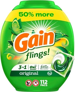 Gain Flings! HE Laundry Detergent Capsule Original 112/Pack - Picture 1 of 4