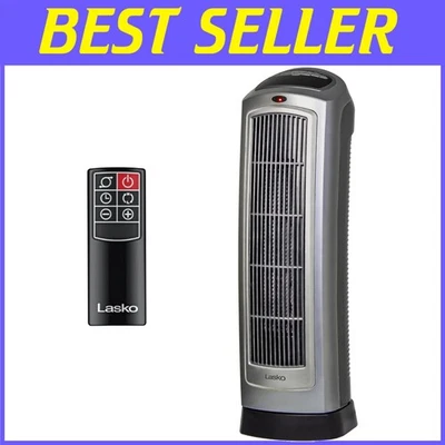 Silver Ceramic Tower Heater, Adjustable Thermostat - Image 1 of 4