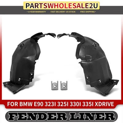 2pcs Inner Fender Liners Front for BMW E90 E91 E92 325i 330i 330xi 335i xDrive - Image 1 of 4
