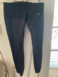 Nike Dri Fit Black Leggings High Waitsted Drawstring Zippers Tall Womens Large L - Picture 1 of 5