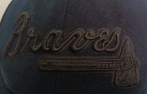 Gorra de béisbol Atlanta Braves American Needle ajustada 7 5/8 lana negra rara difícil de encontrar de colección - Imagen 1 de 9