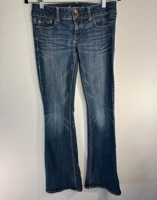 American Eagle Jeans Womens Blue Artist Stretch Flare Dark Wash Denim size 4 - Image 1 of 4