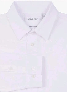 Calvin Klein Boys Size 12 Long Sleeve White Dress Shirt PreOwned - Picture 1 of 4