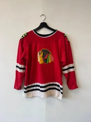 Vintage Chicago Blackhawks Jersey Mens Medium Red NHL Hockey Number 18 USA 70s - Image 1 of 4