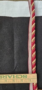 3/8"  Lip Cord Trim Cotton Piping Cord gold Dark Red Upholstery  2 yds - Picture 1 of 1