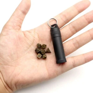 Haxtec Mini Dice Set Tiny Small Metal DND Dice Set with Dice Case Portable An... - Picture 1 of 8