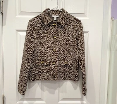 Chaqueta Charter Club Marrón Leopardo Talla P/P Foto 1 de 4