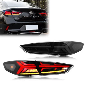 LED Tail Lights For Hyundai Sonata 2018 2019 Sequential Black Rear Lamps - Picture 1 of 5
