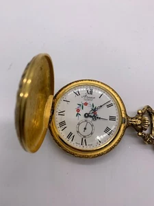 Pocket Watch Arnex Swiss Made. Incabloc 17 Hunter Deer. Mechanical Wind - Picture 1 of 8