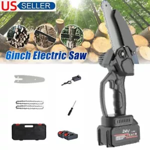 Mini Cordless Pruning Saw Electric Chainsaws Garden Tree Trimming Woodworking - Picture 1 of 16