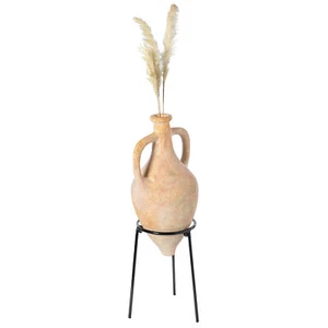 New Uniquewise Antique Roman Style Pointed Amphora Vase on Metal Tripod Stand - Picture 1 of 7