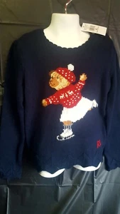 Ralph lauren Polo Bear Skate Girls Sz 6 x Holiday Winter Christmas Snow sweater - Picture 1 of 9