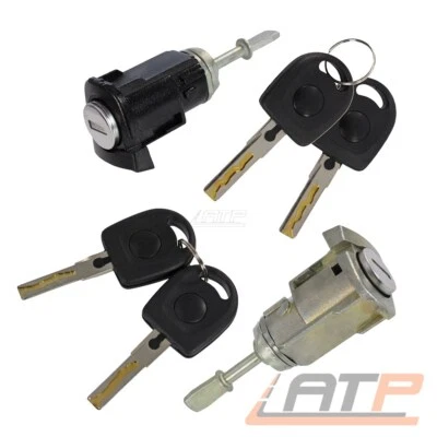 2x TÜRSCHLOSS SCHLIEßZYLINDER VORNE LINKS + RECHTS FÜR VW BORA GOLF 4 BIS BJ 01 - Bild 1 von 4