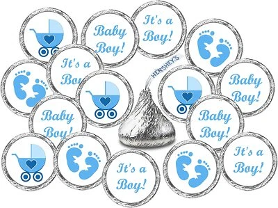 ROKAPARY 324 Blue Its a Boy Baby Shower Favors Stickers For Baby Shower