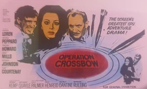 OPERATION CROSSBOW [MGM 1965] Vintage 3 1/4" Glass Cinema Advertising Slide - Picture 1 of 2