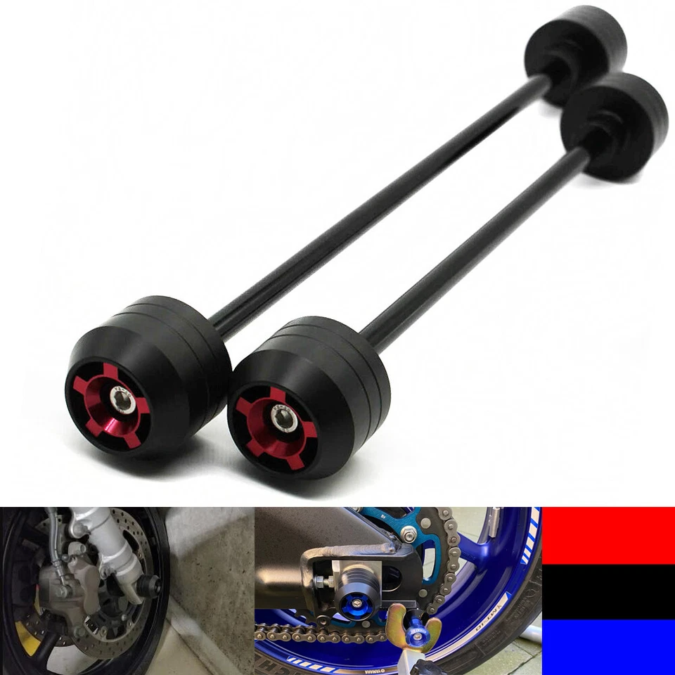 For KAWASAKI NINJA ZX 6R 10R Front & Rear Axle Crash Protector Wheel Fork Slider - Image 1 of 4