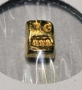 Barra de oro sólido de 24 quilates de 1 gramo 999,9 lingotes finos puros AU pepita no chatarra - Imagen 1 de 7