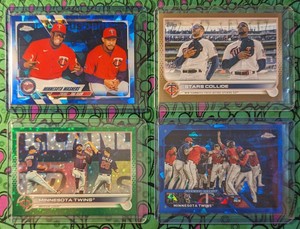 Minnesota Twins Team Cards (4) 2021-2023 🔷 SAPPHIRE Green Foil /499 Gold /2022