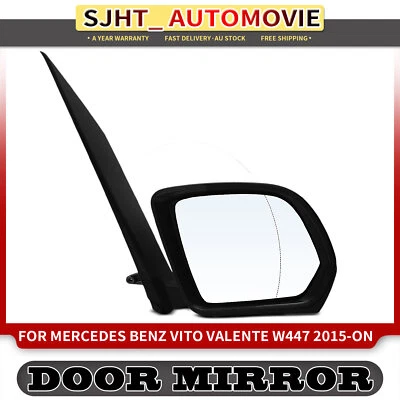 Driver Textured Black Manual Door Mirror for Benz W447 Valente Vito 2015-2024 - image 1 of 4