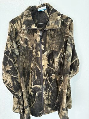 Columbia Childs kids 18 20 jacket coat camo fleece zip pockets warm - Image 1 of 4