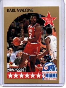 1990-1991 NBA HOOPS #21 KARL MALONE UTAH JAZZ (ALL-STAR & HALL OF FAMER) - Picture 1 of 2