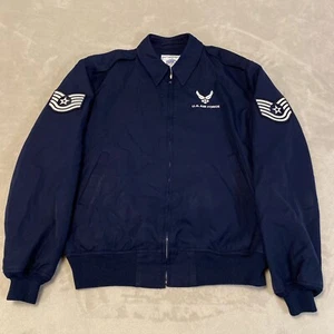 Vintage US Air Force Jacket Mens 50XL Blue Full Zip Bomber DSCP Wings Collection - Picture 1 of 16