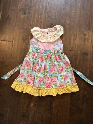 Matilda Jane dress size 4 pink Blue, Pink & yellow ruffle dress Spring & Summer - Image 1 of 4