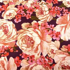 Huge Peach & Ivory Roses Floral, "Flora Rosa" by Benartex, Cotton, 16"L x 44"W - Picture 1 of 4