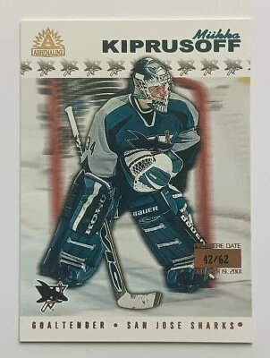 2001-02 Pacific Adrenaline Premiere Date Miikka Kiprusoff /62 San Jose Sharks - Image 1 of 2