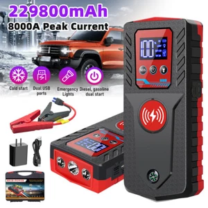 8000A Peak Car Jump Starter Booster Jumper Portable Power Bank Battery Charger - Picture 1 of 16