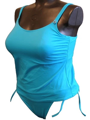 Freya SWIM Tankini Set mit Bügel BH Gr.85D UK38D + XL 44 Tie-side Slip Türkis - Bild 1 von 4