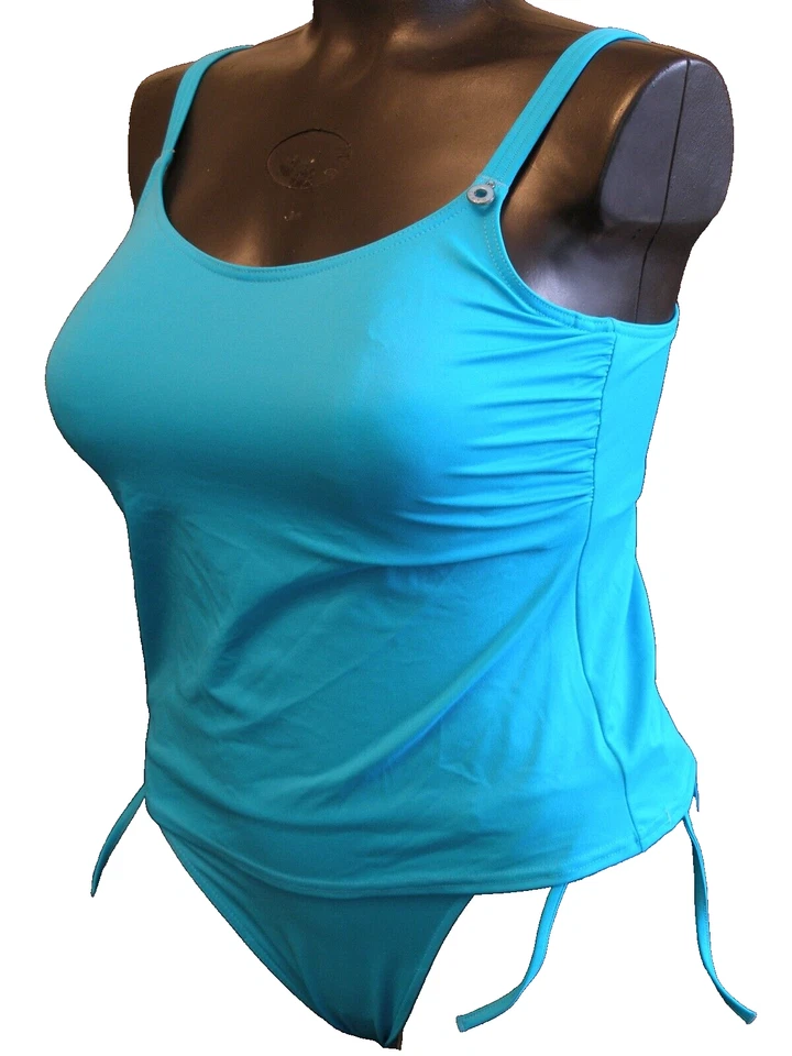 Freya SWIM Tankini Set mit Bügel BH Gr.85D UK38D + XL 44 Tie-side Slip Türkis - Bild 1 von 4