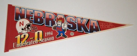 1994 Nebraska Cornhuskers National Champs pennant 12-0 Undefeated Season Cover
