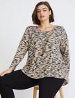 BeMe - Plus Size - Womens Tops -  Long Sleeve Faux Knitwear Necklace Top