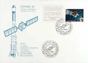 LUXEMBOURG EXPHIMO SATELLITE ASTRA  1987 COVER  ESPACE Lollini  (1049) - Picture 1 of 1