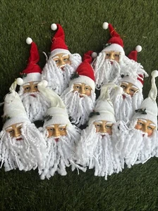 Vintage Christmas Lot Of 9 Santa Ornaments With Long Beards - Picture 1 of 17