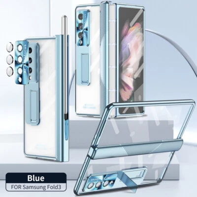 Case For Samsung Galaxy Z Fold5 4 3 Plating Clear Tempered Glass 360° Full Cover - Image 1 of 4