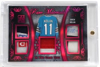 2017-18 Leaf Laundry Tag 5 Patch #1/4 Owen Nolan #RM-21 Hockey Card - Image 1 of 2