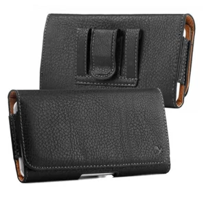 Men Black Belt Loop Clip Holster For iPhone 16 / 16 Plus / 16 Pro / 16 Pro Max - Picture 1 of 6