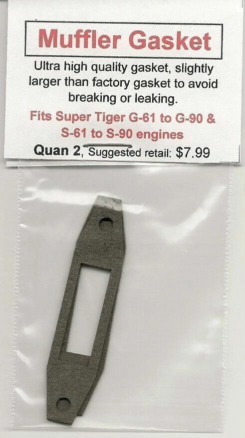 Junta silenciadora Super Tiger, Tigre G-61 a G-90 e S pacote com 2 novo na embalagem - Imagem 1 de 1