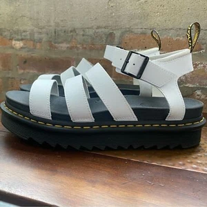 Dr. Martens Blaire Hydro weiße Damen-Riemchen-Plateausandalen aus Leder Größe 11 - Bild 1 von 6