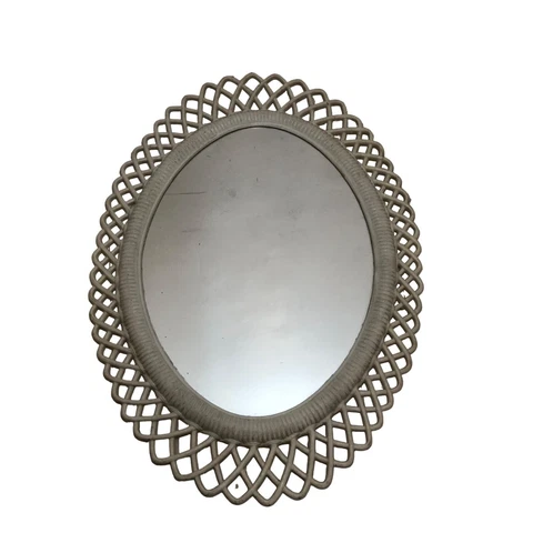 Vintage Wall Mirror Mid-Century Modern Oval Sunburst Frame Cover